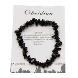 Bransoletka z kamieni [obsydian] - MF37875-6